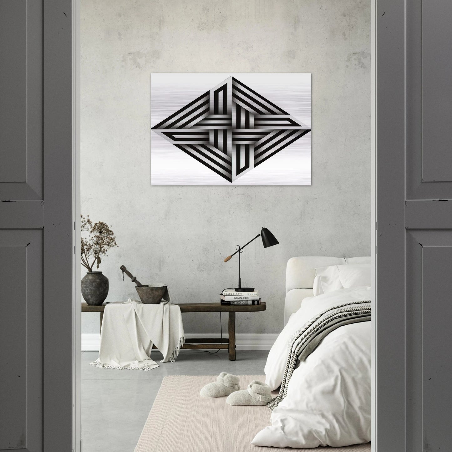 Kumo XV - 1973 - Omar Rayo Brushed Aluminum Print - 70x100 cm / 28x40 inches | Omar Rayo Aluminum Print | Omar Rayo Prints