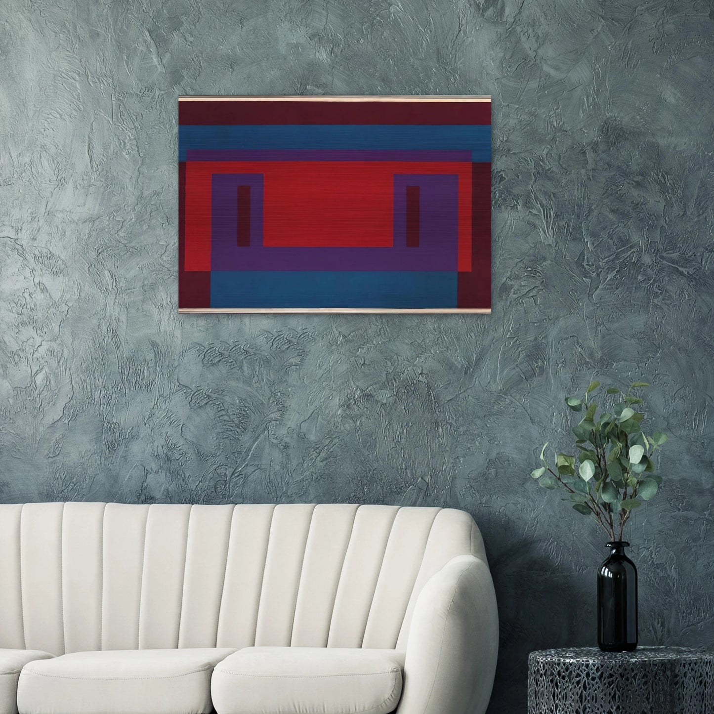 RED WALL 1956 - Josef Albers Brushed Aluminum Print - 70x100 cm / 28x40 inches | Josef Albers Aluminum Print | Josef Albers Prints