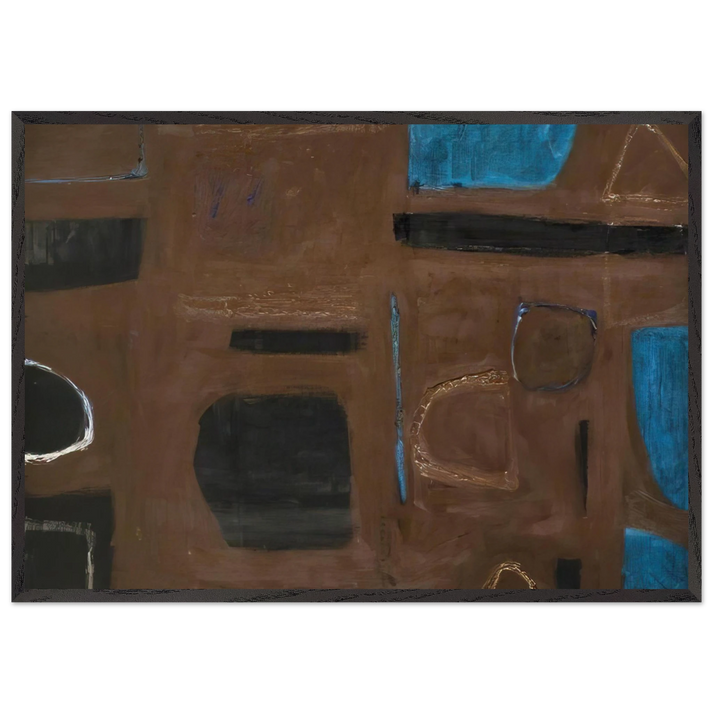 Brown and Black - 1960 - William Scott 70x100 cm / 28x40 inches Framed Art Print – Black Wooden Frame