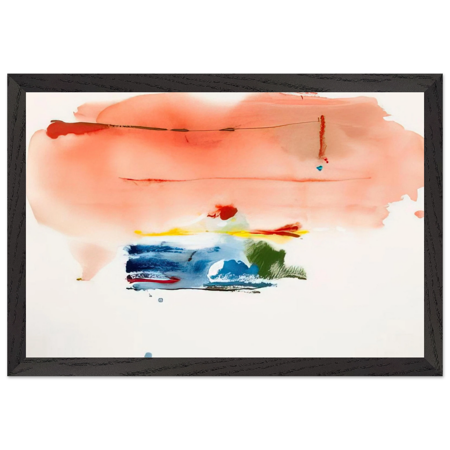 Helen Frankenthaler - Santa Fe II - 1986 Wall art - 30x45 cm / 12x18 inches - Premium Wooden Framed Poster With Fine Art Paper-canvas - Black frame