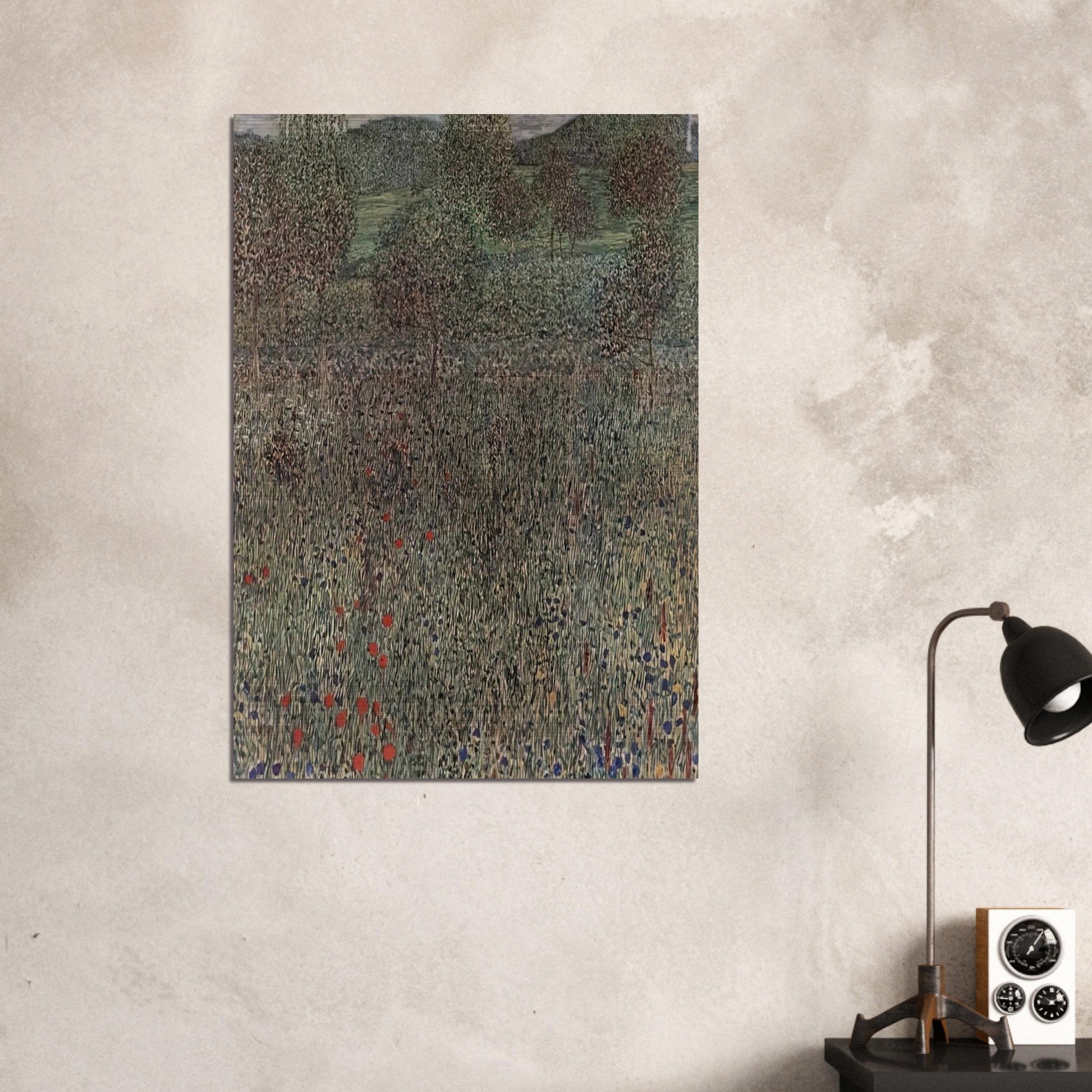 BLOOMING FIELD - Gustav Klimt Brushed Aluminum Print - 70x100 cm / 28x40 inches | Gustav Klimt Aluminum Print | Gustav Klimt Prints