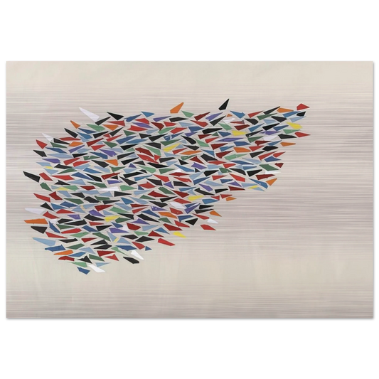 Color Shapes on Gray - 1979 - Robert Goodnough Brushed Aluminum Print - 70x100 cm / 28x40 inches | Robert Goodnough Aluminum Print | Robert Goodnough Prints