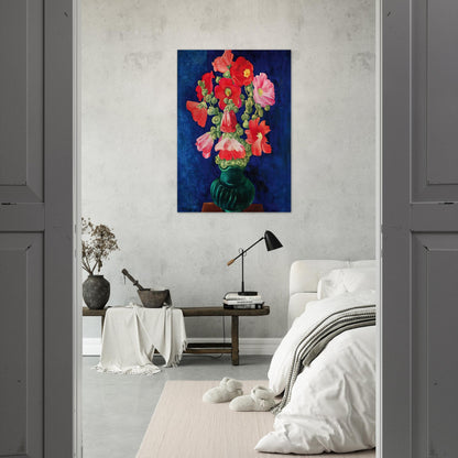 HOLLYHOCKS 1939 - Moise Kisling Brushed Aluminum Print - 70x100 cm / 28x40 inches | Moise Kisling Aluminum Print | Moise Kisling Prints