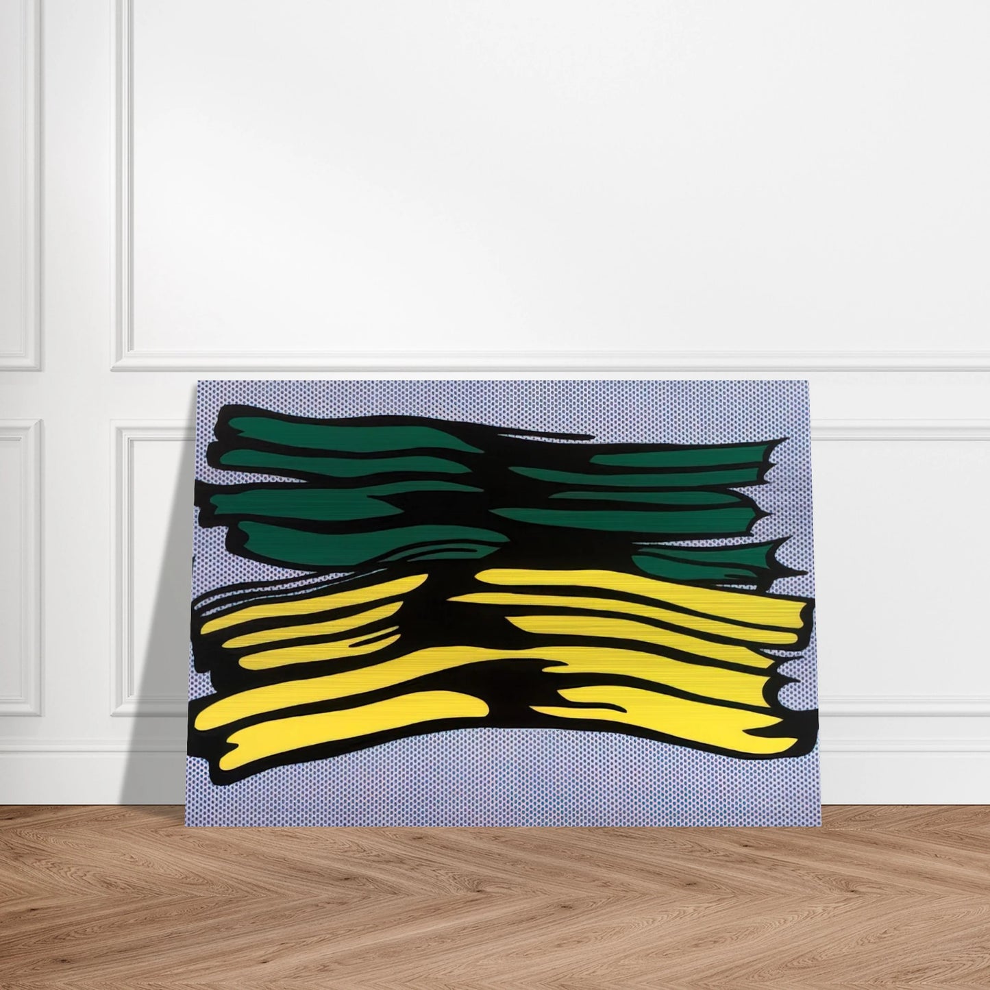 YELLOW AND GREEN BRUSHSTROKES 1966 0 - Roy Lichtenstein Brushed Aluminum Print - 70x100 cm / 28x40 inches | Roy Lichtenstein Aluminum Print | Roy Lichtenstein Prints