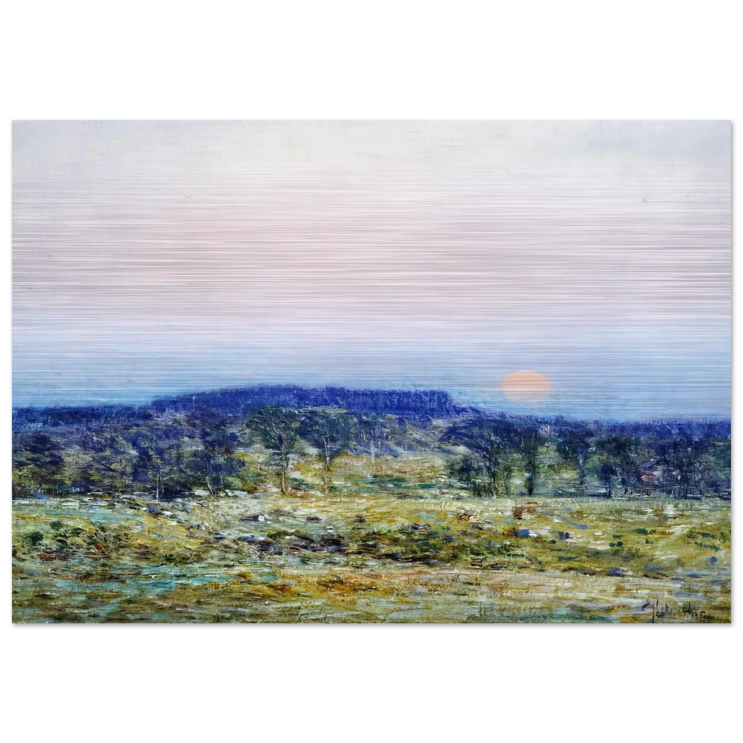 September Moonrise - Childe Hassam Brushed Aluminum Print - 70x100 cm / 28x40 inches | Childe Hassam Aluminum Print | Childe Hassam Prints