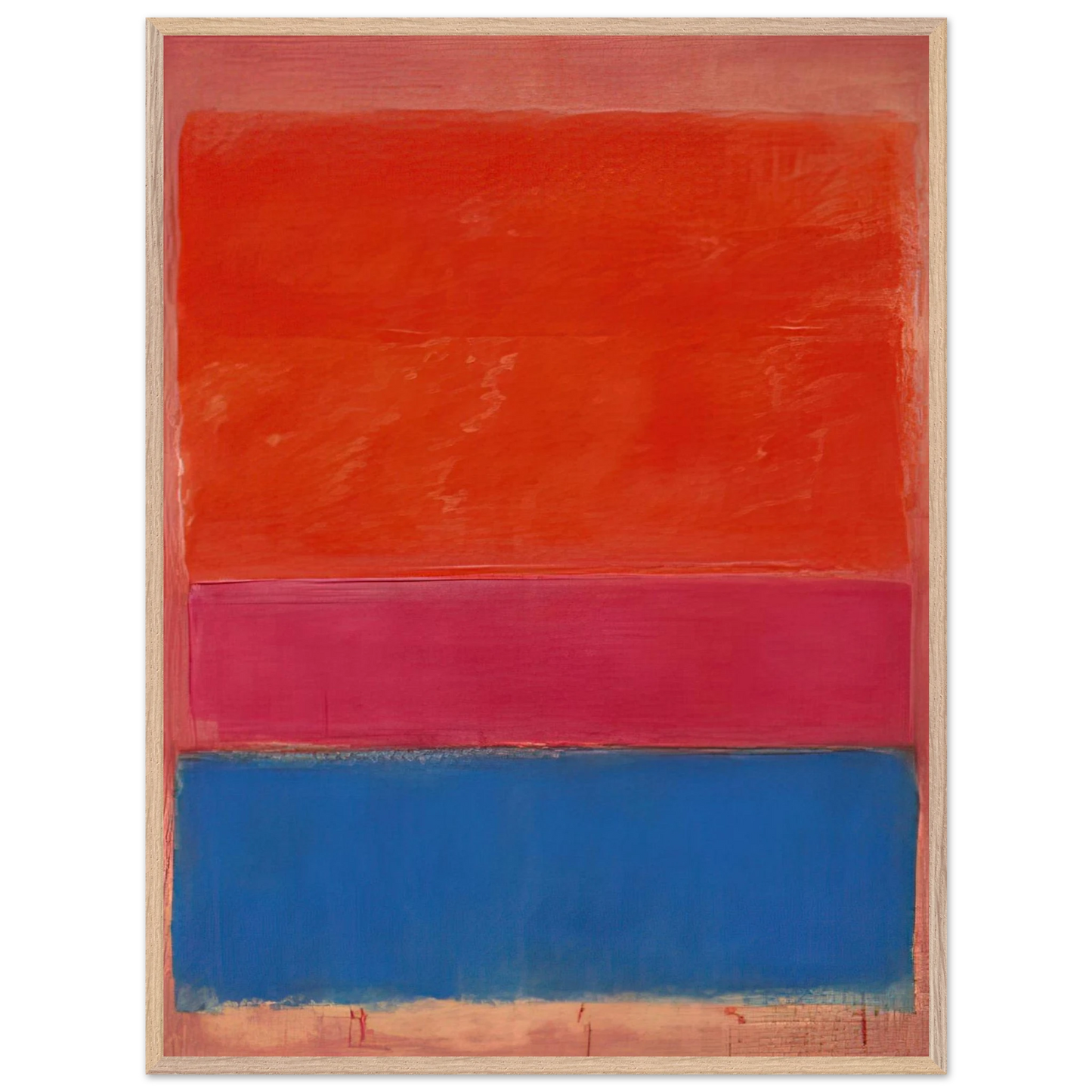 Mark Rothko - No. 1 Royal Red and Blue - 1954 Wall Art - 30x40 cm / 12x16 inches - Premium Wooden Framed Poster With Fine Art Paper-canvas - Wood frame
