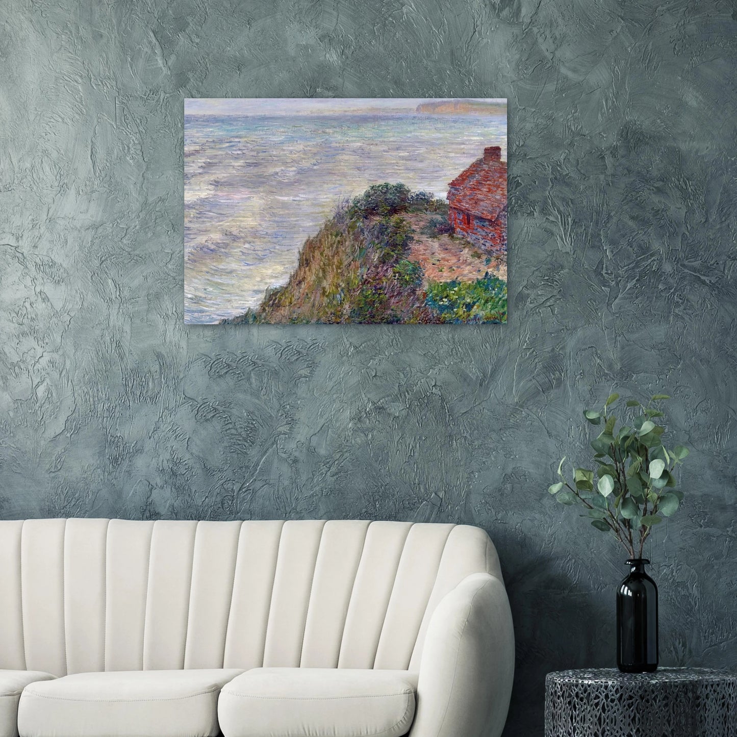 Fisherman`s House in Petit-Ailly - claude monet Brushed Aluminum Print - 70x100 cm / 28x40 inches | claude monet Aluminum Print | claude monet Prints