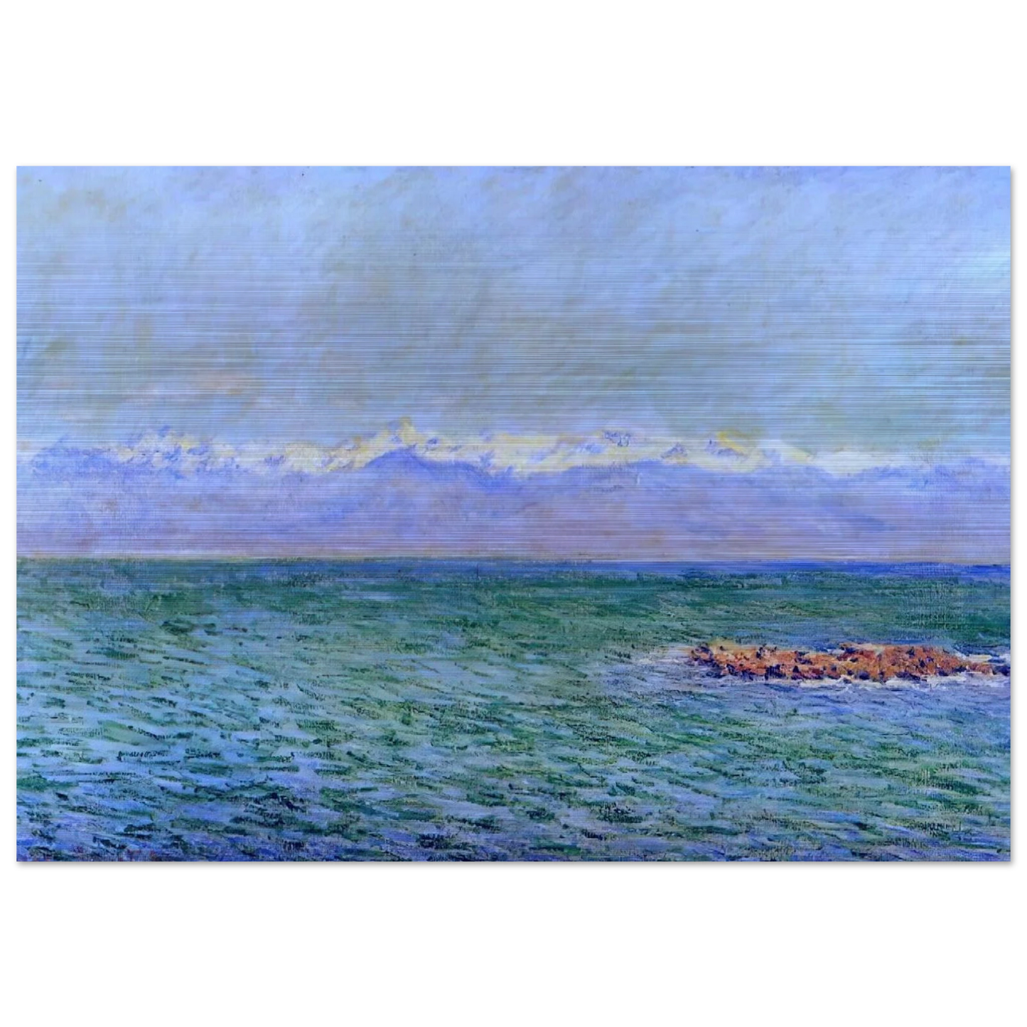 The Sea and the Alps - claude monet Brushed Aluminum Print - 70x100 cm / 28x40 inches | claude monet Aluminum Print | claude monet Prints