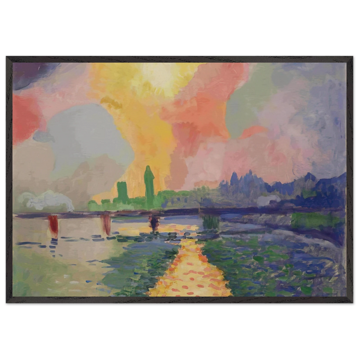 CHARING CROSS BRIDGE LONDON 1906 - Andre Derain 70x100 cm / 28x40 inches Framed Art Print – Black Wooden Frame