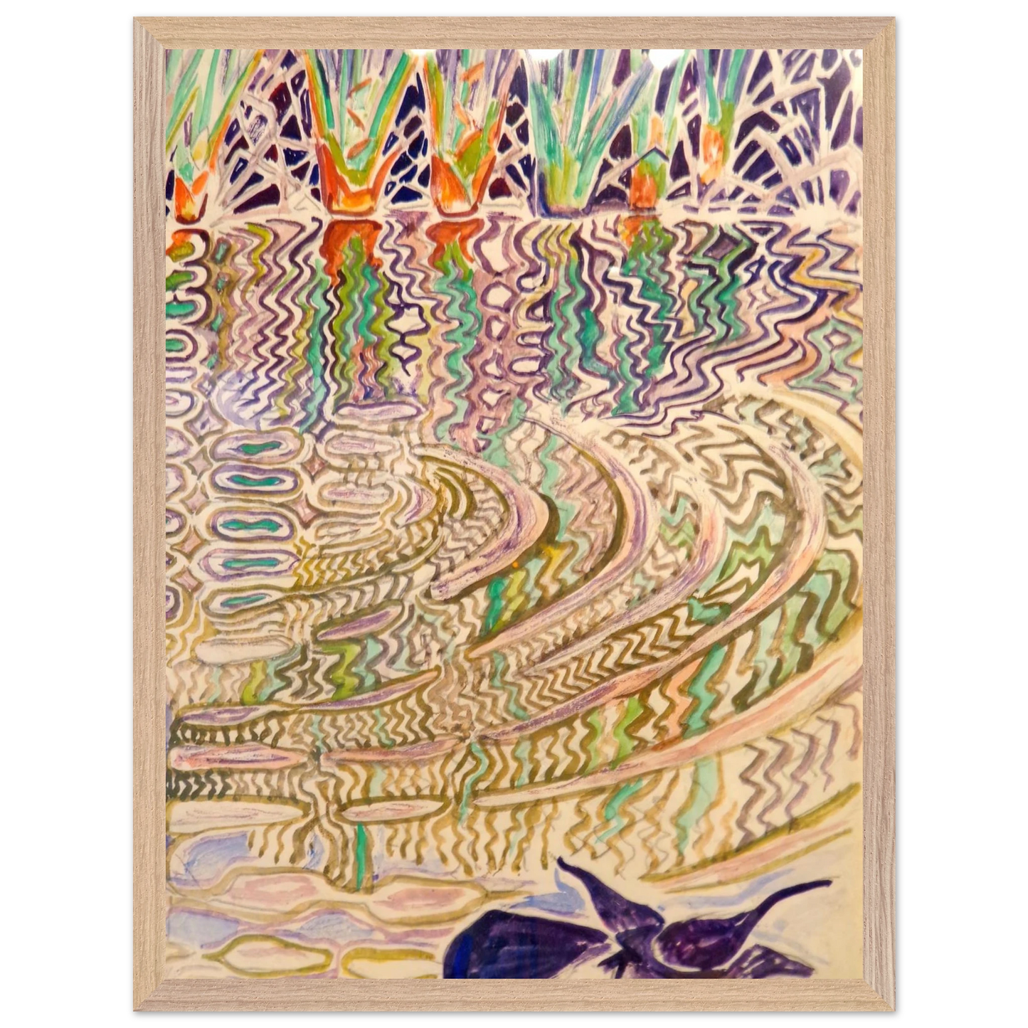 Walter Inglis Anderson - Walter Anderson Wall art - 30x30 cm / 12x12 inches - Premium Wooden Framed Poster With Fine Art Paper-canvas - Black frame