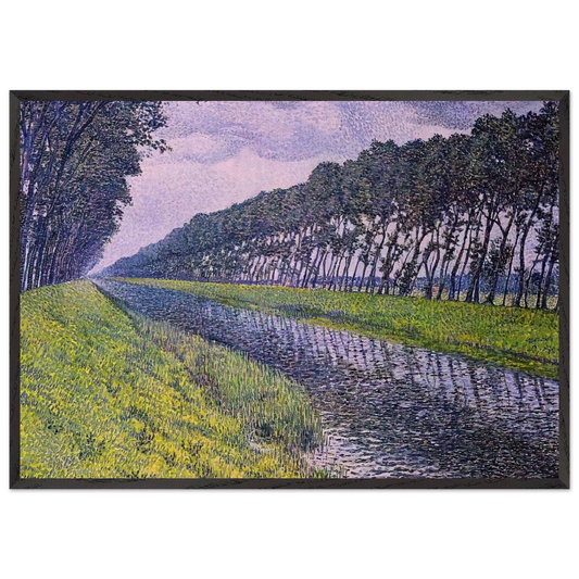CANAL IN FLANDERS 1894 1 - Theo van Rysselberghe 70x100 cm / 28x40 inches Framed Art Print – Black Wooden Frame