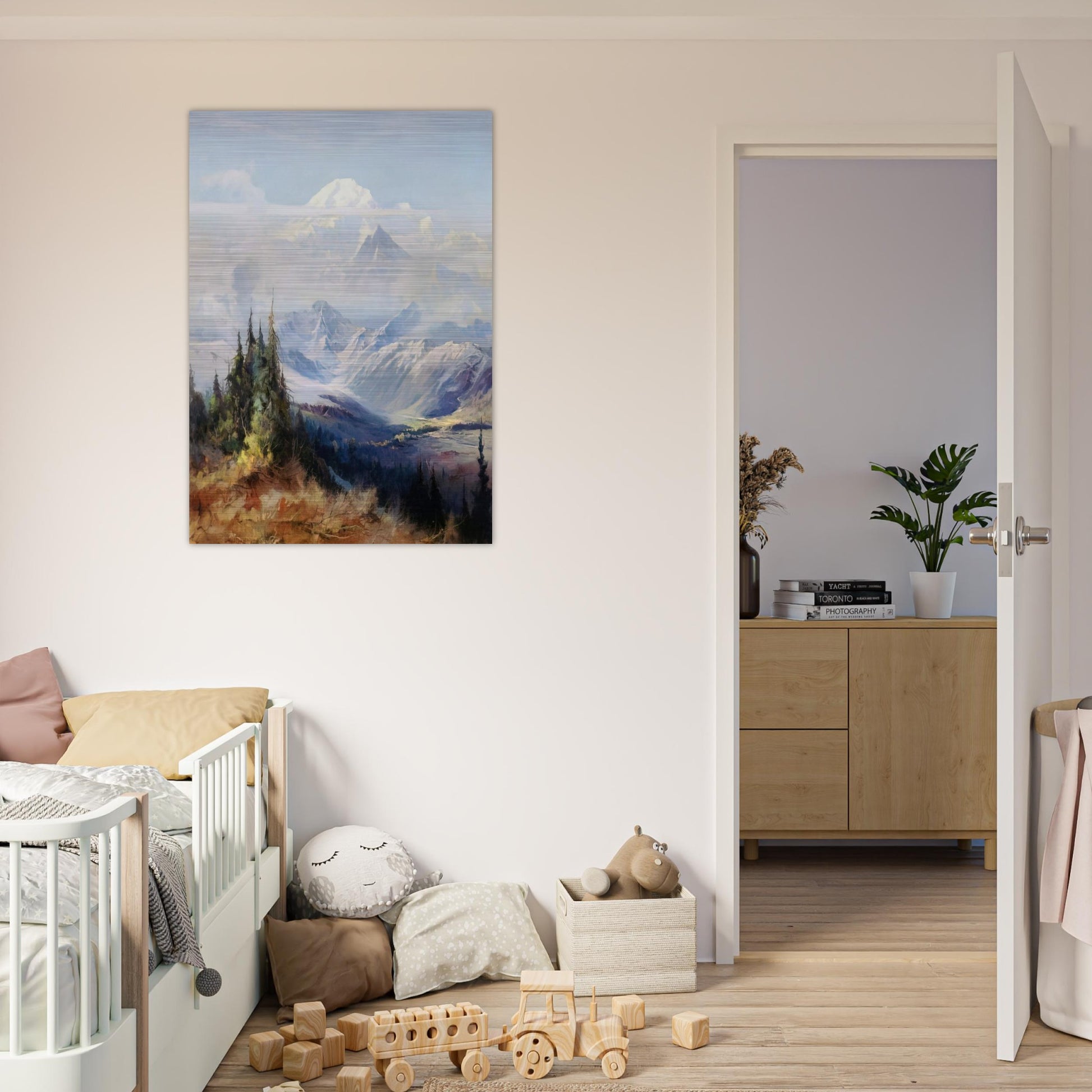 Mount McKinley in Mist - Romanticism - Sydney Laurence Brushed Aluminum Print - 70x100 cm / 28x40 inches | Sydney Laurence Aluminum Print | Sydney Laurence Prints