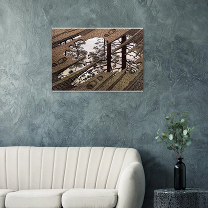 PUDDLE - MC Escher Brushed Aluminum Print - 70x100 cm / 28x40 inches | MC Escher Aluminum Print | MC Escher Prints