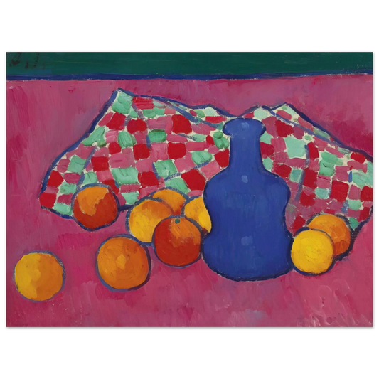 Alexej von Jawlensky - BLAUE VASE MIT ORANGEN 1908  75x100 cm / 30x40inches Fine Art Poster