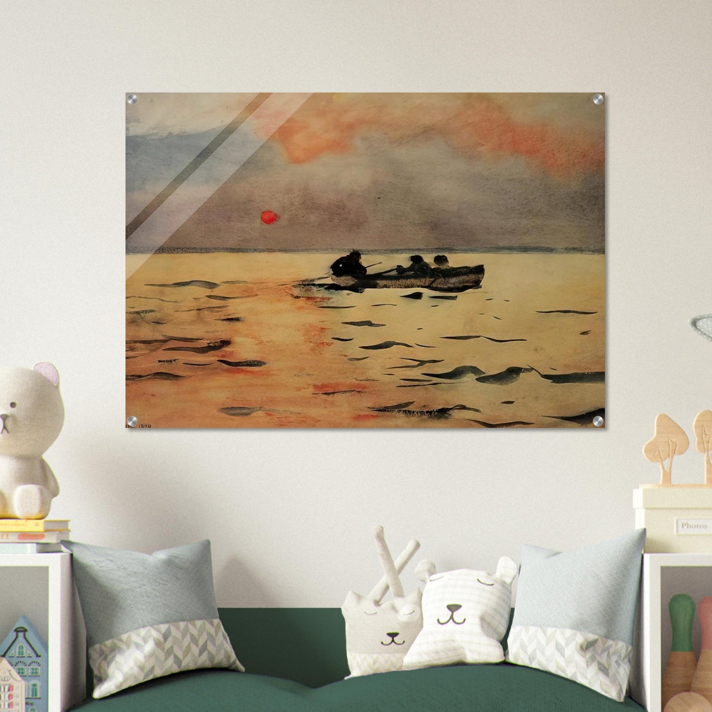 ROWING HOME - Winslow Homer Acrylic Print - 70x100 cm / 28x40″ inches