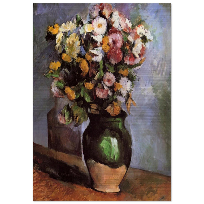 Flowers in an Olive Jar - Paul Cézanne Brushed Aluminum Print - 70x100 cm / 28x40 inches | Paul Cézanne Aluminum Print | Paul Cézanne Prints
