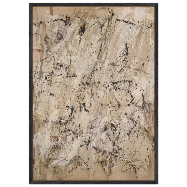 Pittura 12-58 - 1958 - Enrico Castellani 70x100 cm / 28x40 inches Framed Art Print – Black Wooden Frame