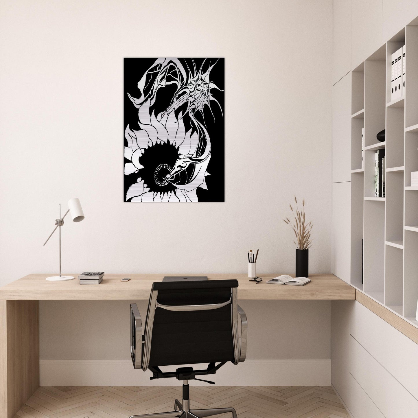 SUNFLOWERS - MC Escher Brushed Aluminum Print - 70x100 cm / 28x40 inches | MC Escher Aluminum Print | MC Escher Prints