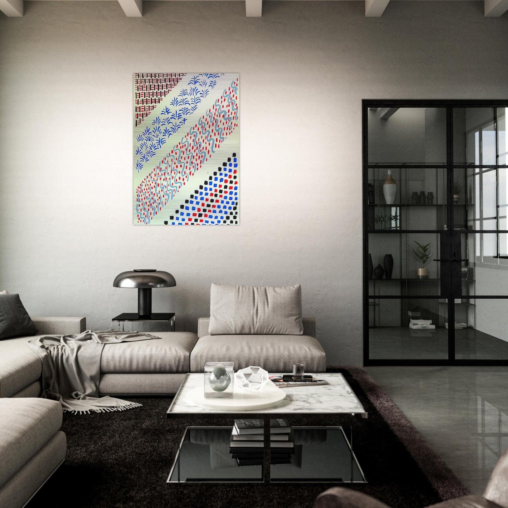 COMPOSITION 27 - Sonia Delaunay Brushed Aluminum Print - 70x100 cm / 28x40 inches | Sonia Delaunay Aluminum Print | Sonia Delaunay Prints