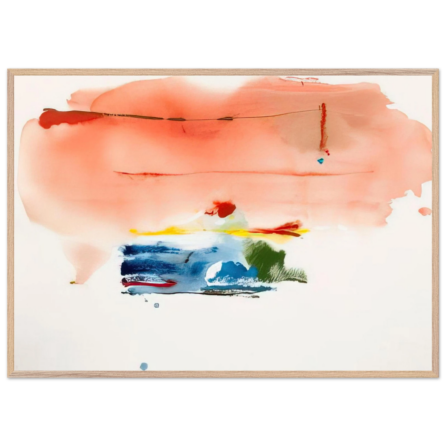 Helen Frankenthaler - Santa Fe II - 1986 Wall art - 21x29.7 cm / 8x12" - Premium Wooden Framed Poster With Fine Art Paper-canvas - Wood frame