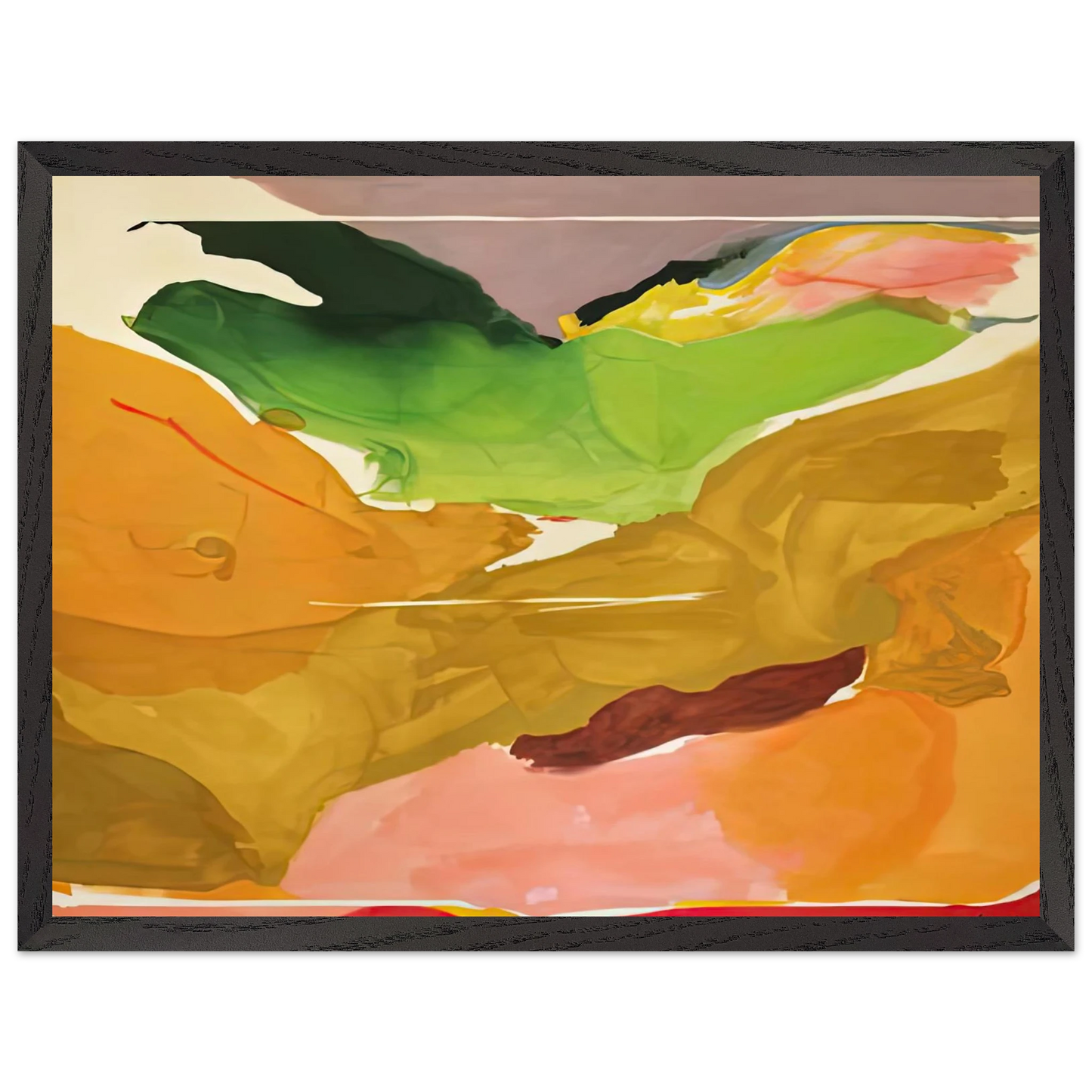 Helen Frankenthaler - Nature Abhors a Vacuum, 1973- Wall Art - 30x40 cm / 12x16 inches - Premium Wooden Framed Poster With Fine Art Paper-canvas - Black frame