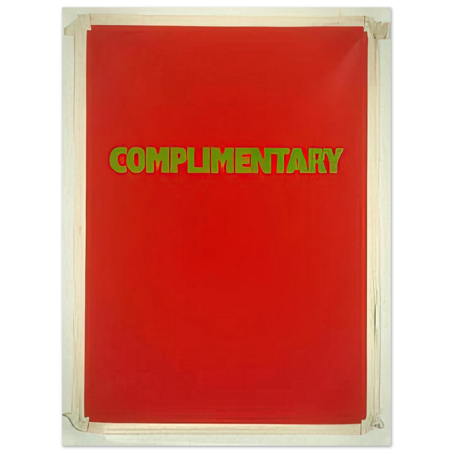 Billy Apple - Complimentary - 1990  75x100 cm / 30x40inches Fine Art Poster