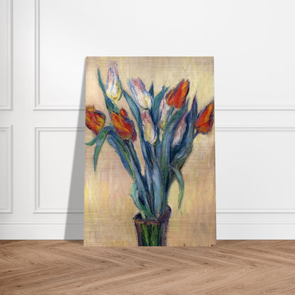 Vase of Tulips - claude monet Brushed Aluminum Print - 70x100 cm / 28x40 inches | claude monet Aluminum Print | claude monet Prints