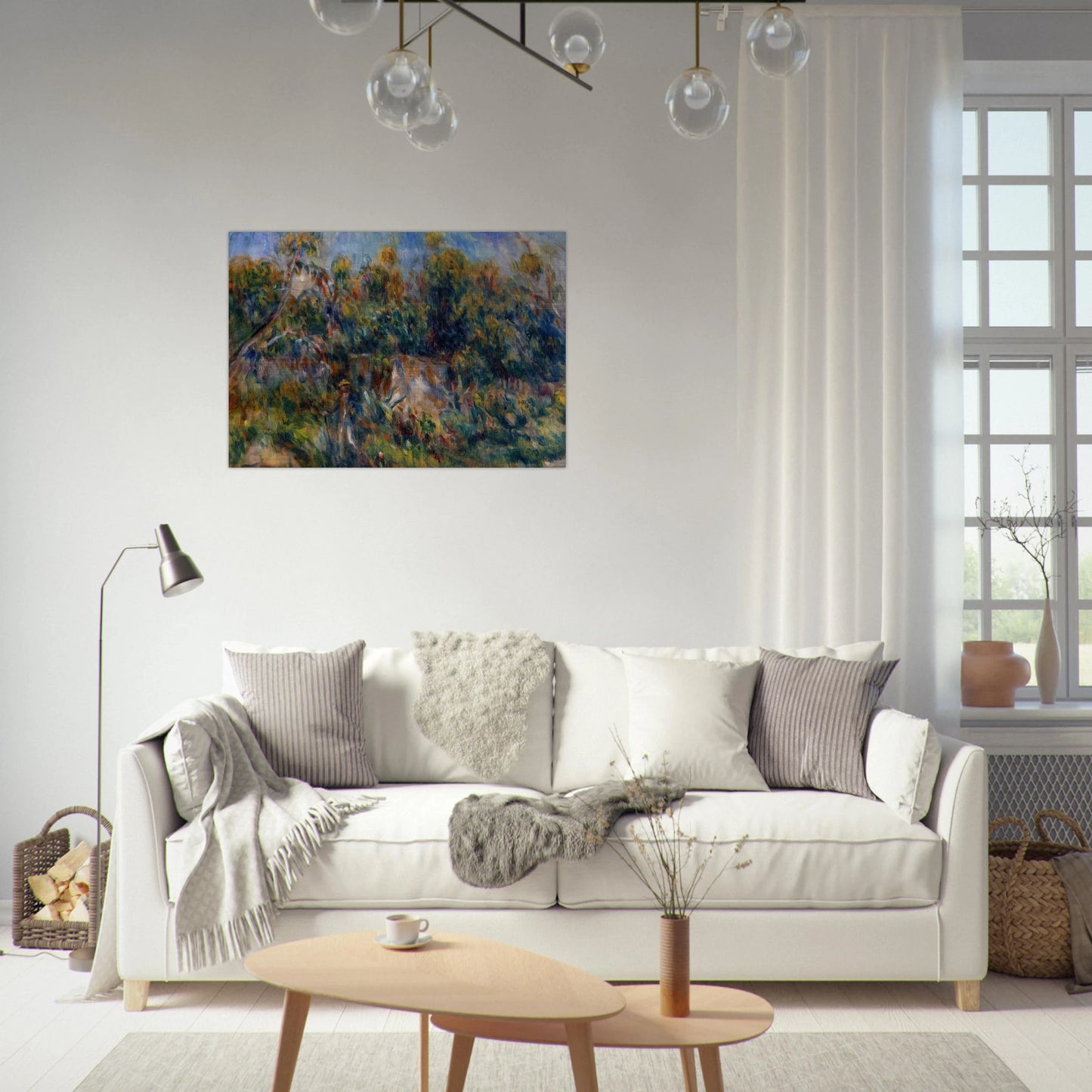 The Painter Taking a Stroll at Cagnes - Pierre-Auguste Renoir Brushed Aluminum Print - 70x100 cm / 28x40 inches | Pierre-Auguste Renoir Aluminum Print | Pierre-Auguste Renoir Prints