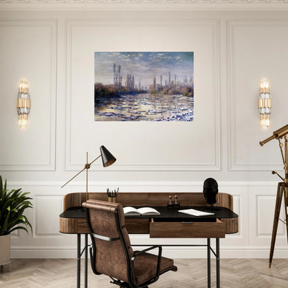 Floating Ice Near Vetheuil - claude monet Brushed Aluminum Print - 70x100 cm / 28x40 inches | claude monet Aluminum Print | claude monet Prints