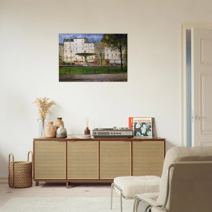 PLACE PIGALLE - Maurice Utrillo Brushed Aluminum Print - 70x100 cm / 28x40 inches | Maurice Utrillo Aluminum Print | Maurice Utrillo Prints
