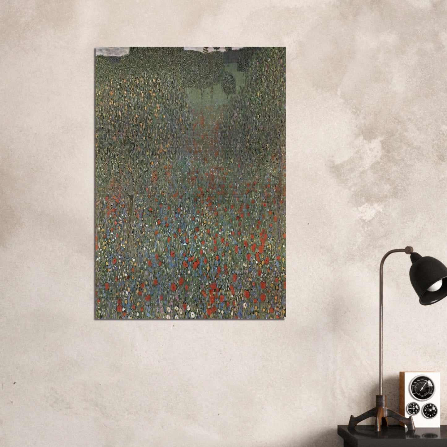 POPPY FIELD - Gustav Klimt Brushed Aluminum Print - 70x100 cm / 28x40 inches | Gustav Klimt Aluminum Print | Gustav Klimt Prints