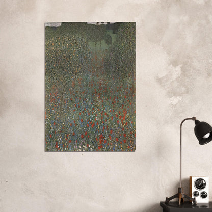 POPPY FIELD - Gustav Klimt Brushed Aluminum Print - 70x100 cm / 28x40 inches | Gustav Klimt Aluminum Print | Gustav Klimt Prints