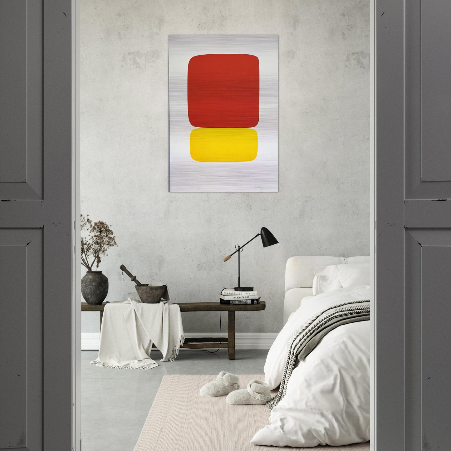 Red over Yellow from Suite of Twenty-Seven Color Lithographs - Ellsworth Kelly Brushed Aluminum Print - 70x100 cm / 28x40 inches | Ellsworth Kelly Aluminum Print | Ellsworth Kelly Prints