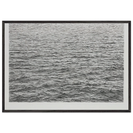 DRYPOINT OCEAN SURFACE 1983 - Vija Celmins 70x100 cm / 28x40 inches Framed Art Print – Black Wooden Frame