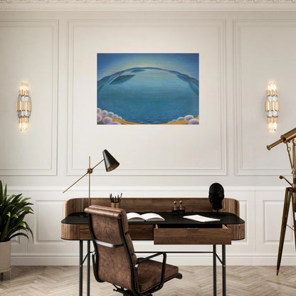 Lago-alba - 1942 - Gerardo Dottori Brushed Aluminum Print - 70x100 cm / 28x40 inches | Gerardo Dottori Aluminum Print | Gerardo Dottori Prints