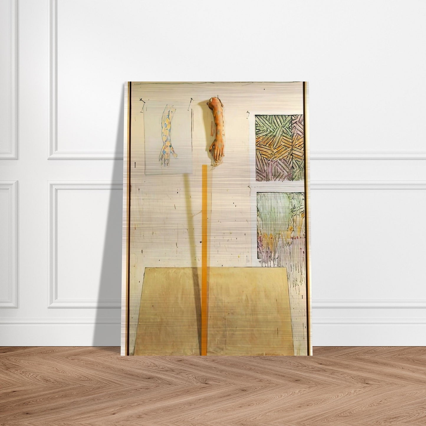 IN THE STUDIO - Jasper Johns Brushed Aluminum Print - 70x100 cm / 28x40 inches | Jasper Johns Aluminum Print | Jasper Johns Prints