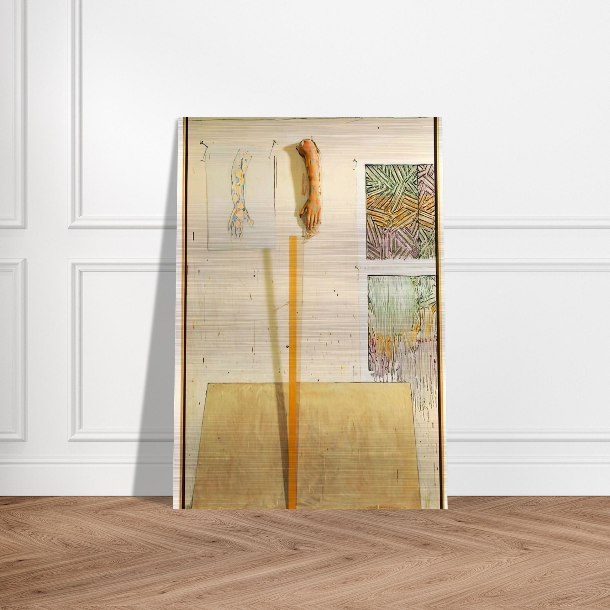 IN THE STUDIO - Jasper Johns Brushed Aluminum Print - 70x100 cm / 28x40 inches | Jasper Johns Aluminum Print | Jasper Johns Prints