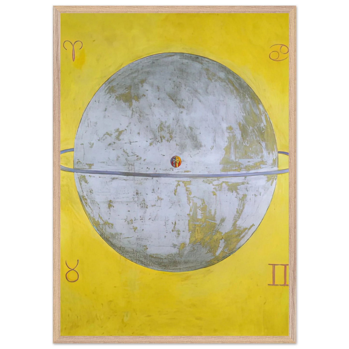 Hilma af Klint - THE DOVE NR 12 1915 Wall art - 28x43  cm / XL (11x17 inches) - Premium Wooden Framed Poster With Fine Art Paper-canvas - White frame