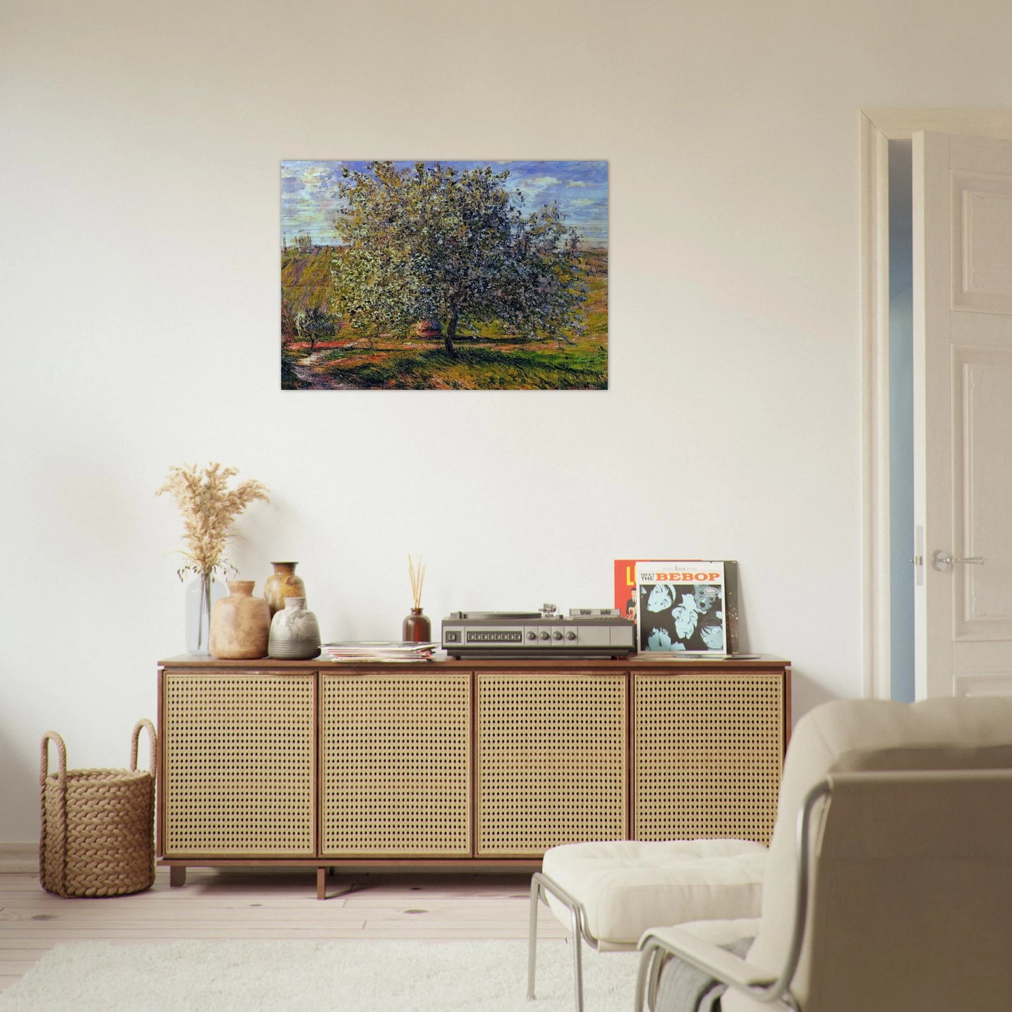 Tree in Flower near Vetheuil - claude monet Brushed Aluminum Print - 70x100 cm / 28x40 inches | claude monet Aluminum Print | claude monet Prints