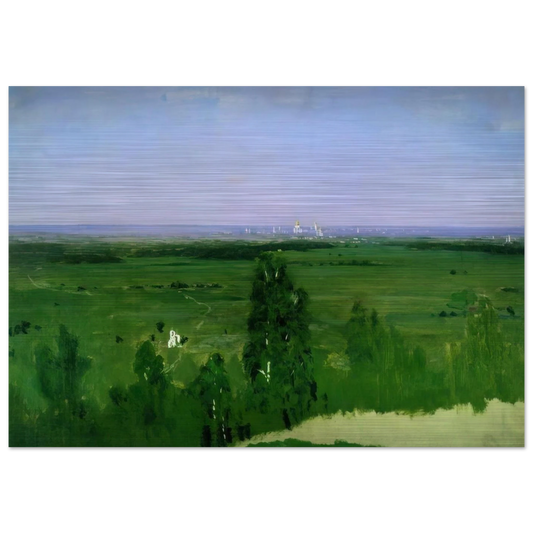 View on Moscow from Sparrow Hills - Arkhyp Kuindzhi Brushed Aluminum Print - 70x100 cm / 28x40 inches | Arkhyp Kuindzhi Aluminum Print | Arkhyp Kuindzhi Prints