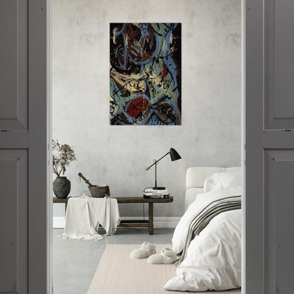 COMPOSITION WITH POURING II - Jackson Pollock Brushed Aluminum Print - 70x100 cm / 28x40 inches | Jackson Pollock Aluminum Print | Jackson Pollock Prints