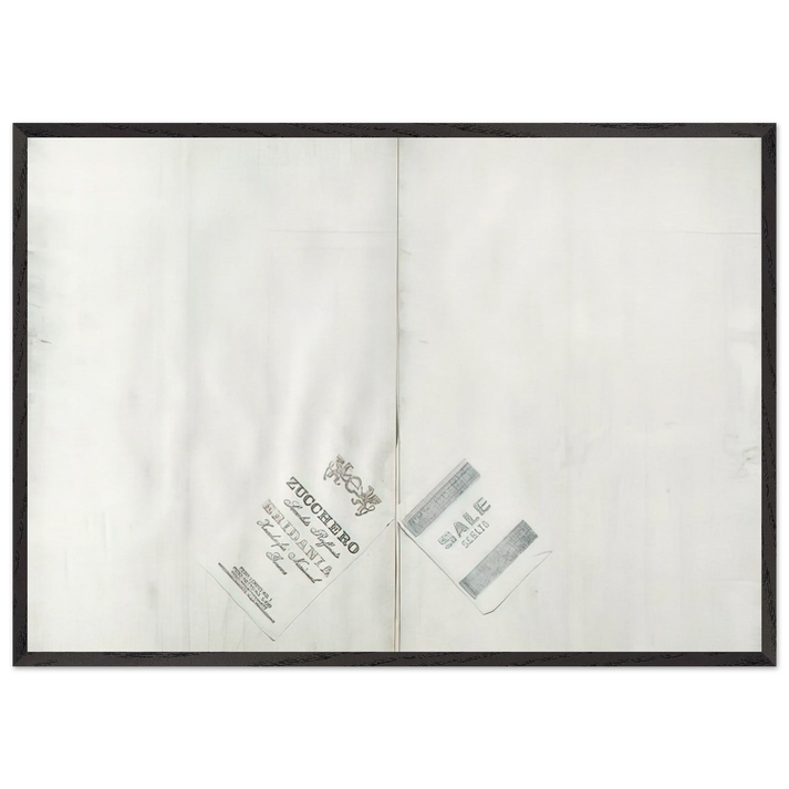 DA ALIGHIERO NATI A GUIDO BOETTI 1986 - Alighiero Boetti 70x100 cm / 28x40 inches Framed Art Print – Black Wooden Frame