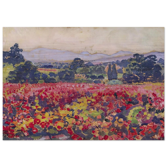 THE VINES IN SAINT CLAIR 1912 - Theo van Rysselberghe Brushed Aluminum Print - 70x100 cm / 28x40 inches | Theo van Rysselberghe Aluminum Print | Theo van Rysselberghe Prints