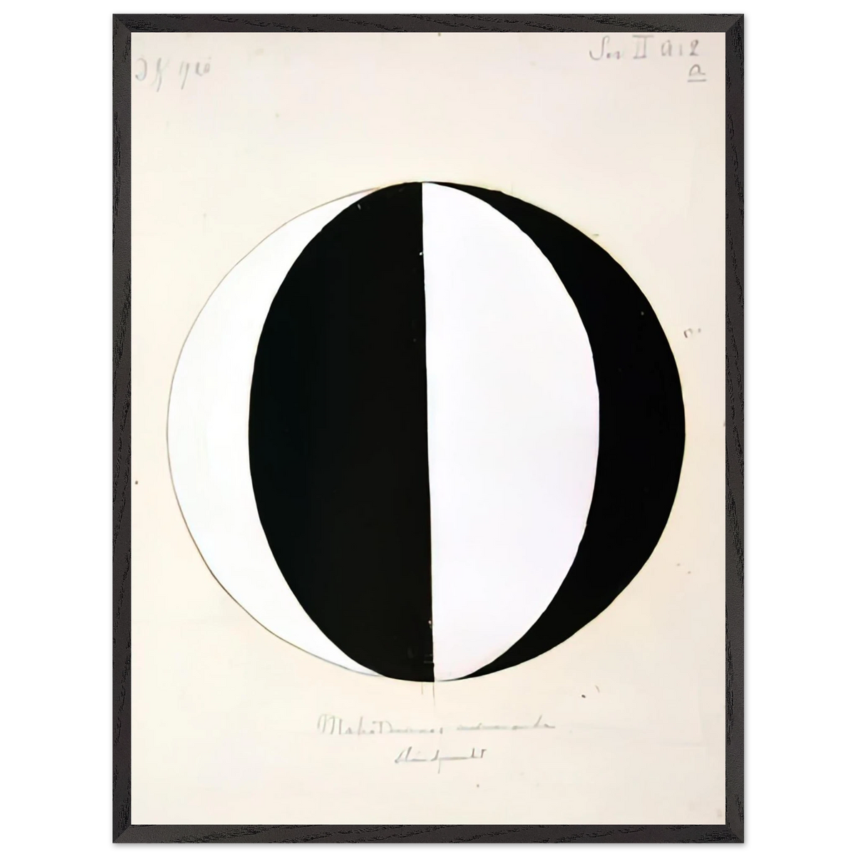 Hilma af Klint - THE MAHATMAS PRESENT STANDING POINT SERIES II NO 2A 1920 Wall art - 20x25 cm / 8x10 inches - Premium Wooden Framed Poster With Fine Art Paper-canvas - White frame