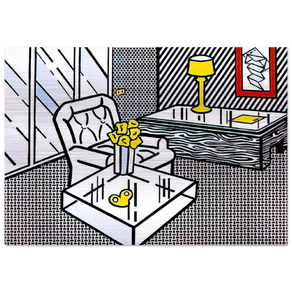THE DEN 1990 - Roy Lichtenstein Brushed Aluminum Print - 70x100 cm / 28x40 inches | Roy Lichtenstein Aluminum Print | Roy Lichtenstein Prints