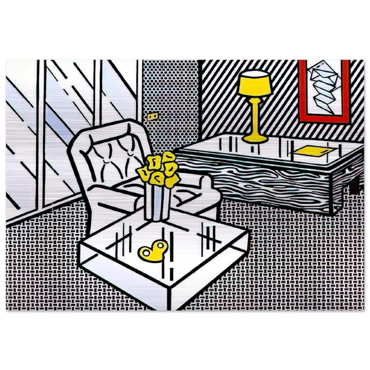 THE DEN 1990 - Roy Lichtenstein Brushed Aluminum Print - 70x100 cm / 28x40 inches | Roy Lichtenstein Aluminum Print | Roy Lichtenstein Prints
