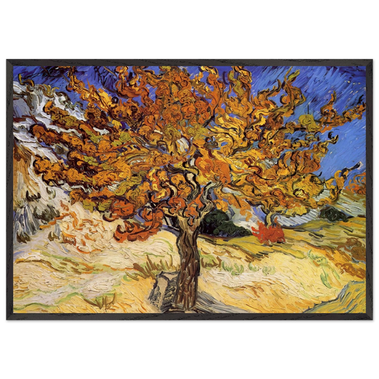 Mulberry Tree - Vincent van Gogh 70x100 cm / 28x40 inches Framed Art Print – Black Wooden Frame
