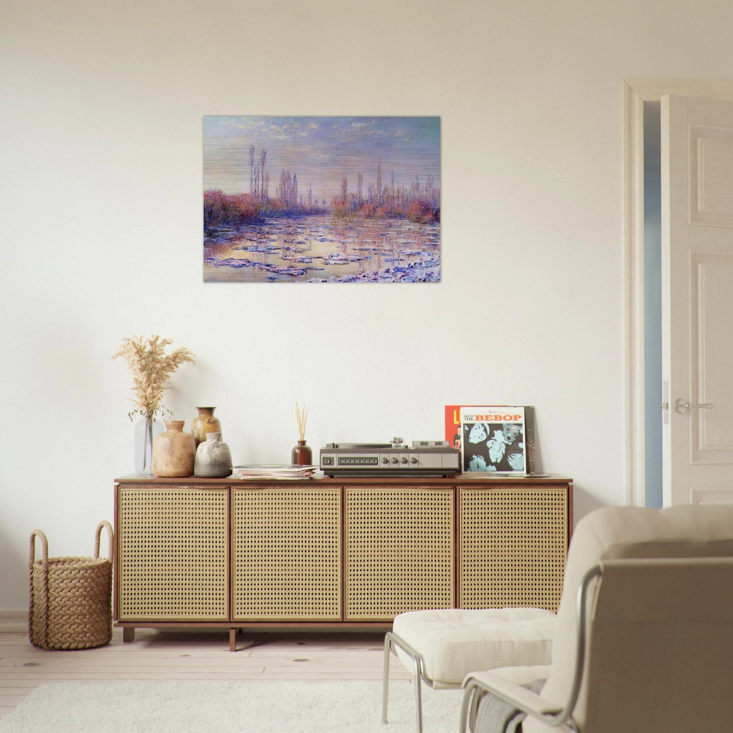 Floating Ice on the Seine - claude monet Brushed Aluminum Print - 70x100 cm / 28x40 inches | claude monet Aluminum Print | claude monet Prints
