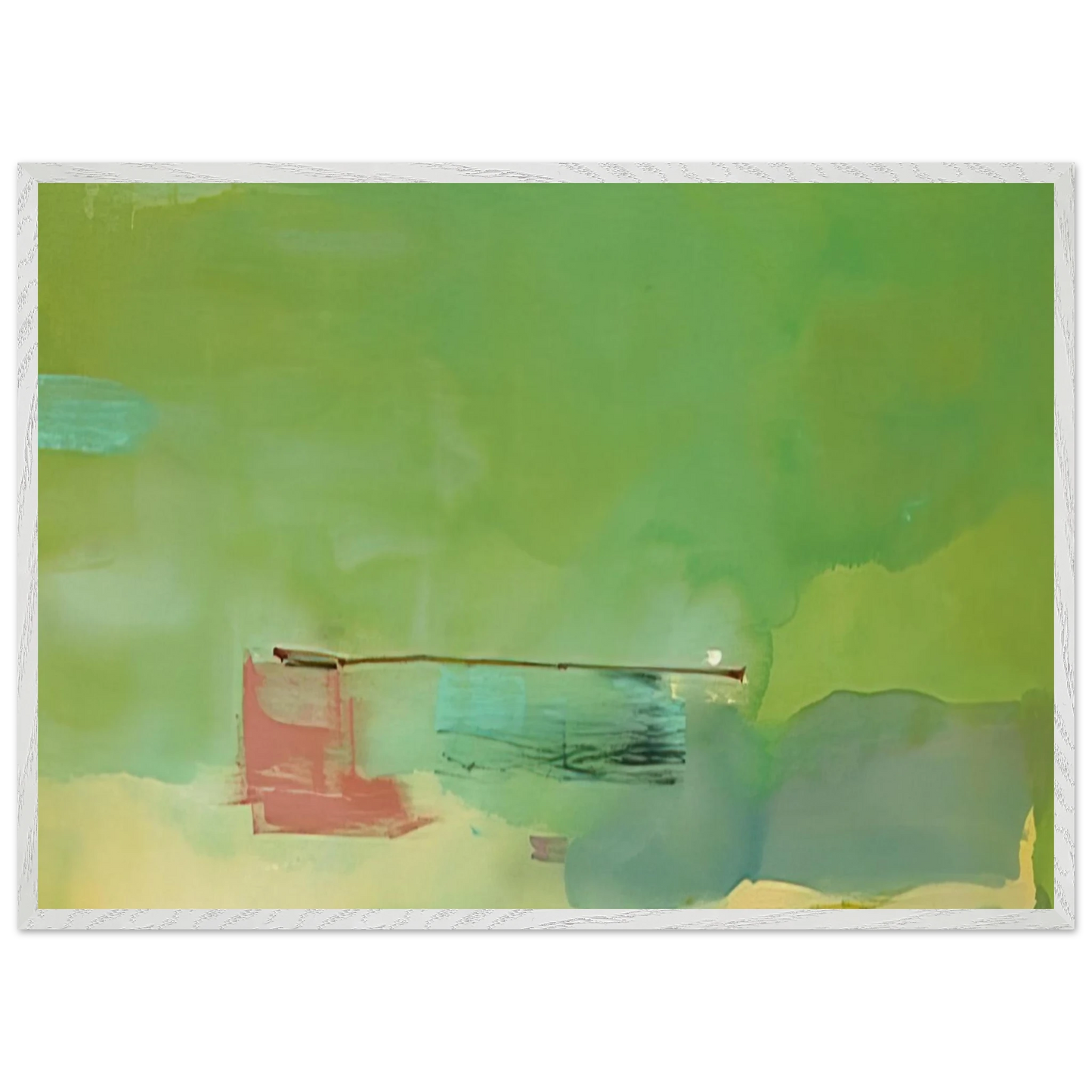Helen Frankenthaler - Springscape - 1975 Wall art - A3 (29.7 x 42  cm) - Premium Wooden Framed Poster With Fine Art Paper - Black frame