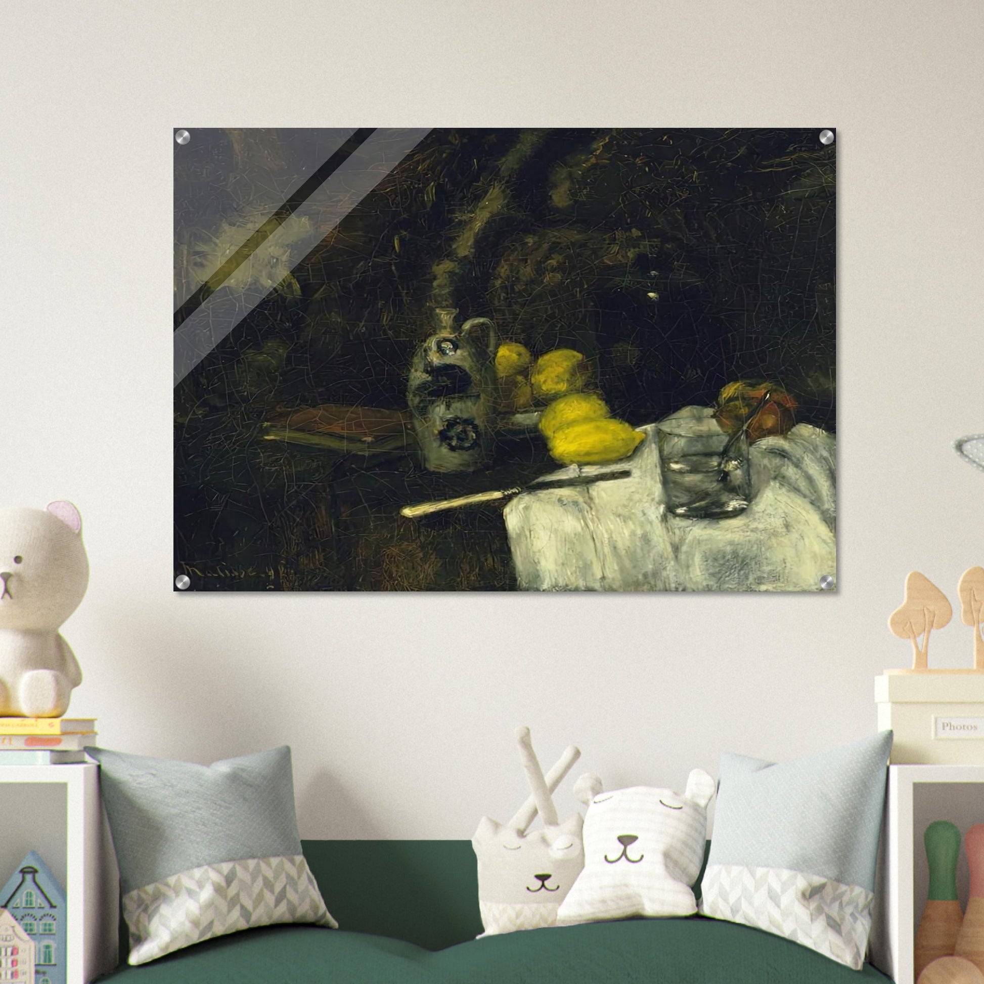 LEMONS AND BOTTLE OF DUTCH GIN 1896 - Henri Matisse Acrylic Print - 70x100 cm / 28x40″ inches | Henri Matisse Wall Art | Henri Matisse Prints